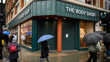 An exterior general view of a closed branch of the cosmetic retail store The Body Shop, on February 21, 2024 in London, England. 