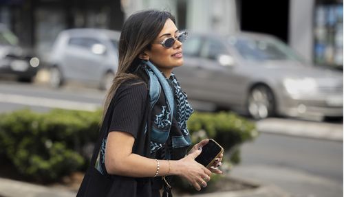 Former Greens candidate Hannah Thomas  leaves Bankstown Local Court today.