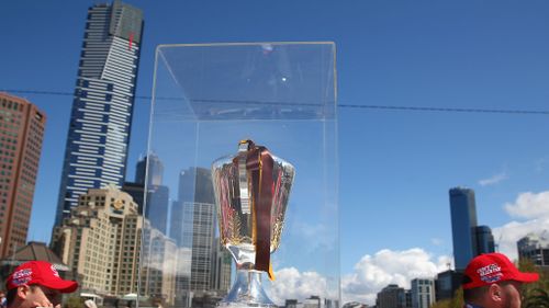 The 2014 Premiership cup carried through the Grand Final parade in Melbourne. (Getty Images)