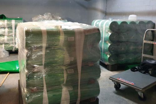Police said 50kg of meth is stored in these plastic rolls.
