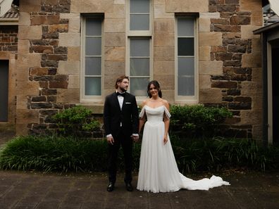 Reporter Maddison Skipper with her husband at their wedding in May 2026.