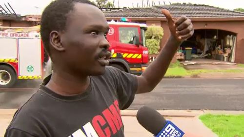 Dhieu Manoah helped rescue the screaming woman from her burning home. (9NEWS)