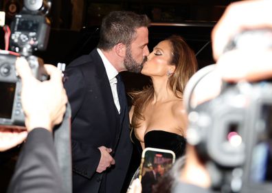HOLLYWOOD, CALIFORNIA - FEBRUARY 13: (L-R) Ben Affleck and Jennifer Lopez attend the Los Angeles premiere of Amazon MGM Studios "This Is Me...Now: A Love Story" at Dolby Theatre on February 13, 2024 in Hollywood, California. (Photo by Monica Schipper/Getty Images)