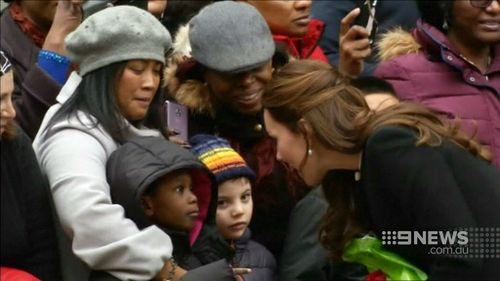 Her visit to Harlem was reminiscent of Princess Diana's visit two decades ago. (9NEWS)