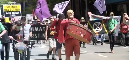The protesters marched through the CBD to call for more action around climate change.
