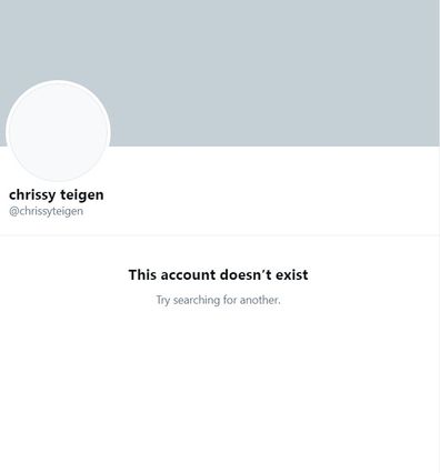 Chrissy Teigen deactivates her Twitter account.