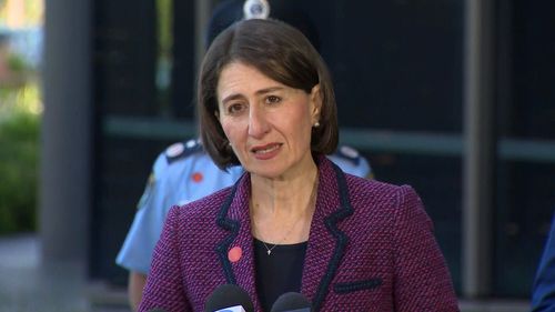 NSW Premier Gladys Berejiklian speaks with media during her morning COVID-19 briefing.