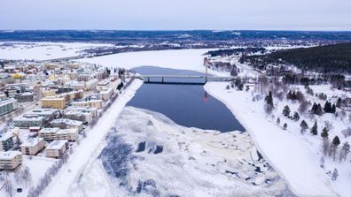 The town of Rovaniemi, Finland.