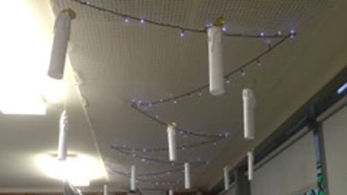 Ms Coleman and the class even hung candles from the ceiling, just like the Great Hall at Hogwarts. (Christine Coleman)