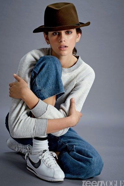 Kaia Gerber posing for <em>Teen Vogue</em>.