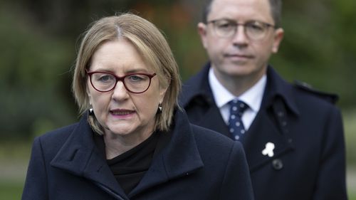 Premier Jacinta Allan and Anthony Carbines, Minister for Police hold a press conference.