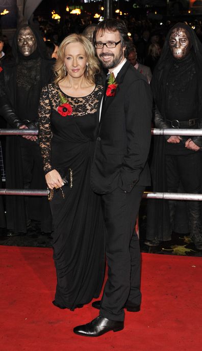 JK Rowling and husband Neil Murray attend the Harry Potter And The Deathly Hallows: Part 1 World film premiere at Odeon Leicester Square on November 11, 2010 in London, England.
