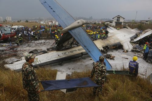 The plane was 'not aligned properly with the runway' when it landed. (AP)