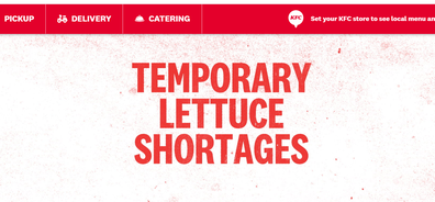 KFC lettuce shortage