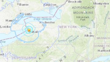 The US Geological Survey preliminarily reported a 3.8 earthquake centered east of Buffalo in the suburb of West Seneca at about 6.15am. 