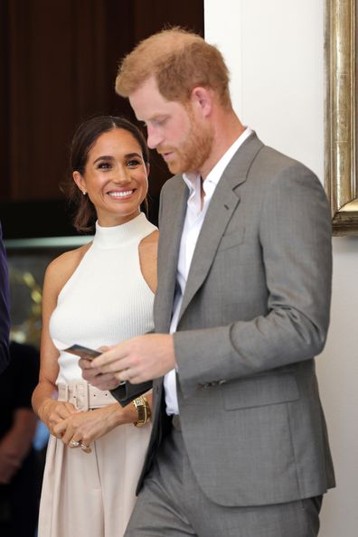 Meghan, Duchess of Sussex and Prince Harry, Duke of Sussex at the town hall during the Invictus Games Dusseldorf 2023 - One Year To Go events, on September 06, 2022 in Dusseldorf, Germany. 