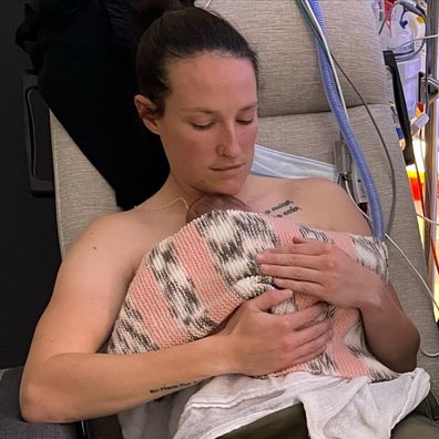 Megan Schutt with daughter Rylee, who was born three months premature.