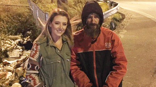 Woman raises $80K for homeless man who helped her