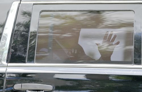 Former US President Donald Trump leaves his Trump National Doral resort Monday June 13, 2023 in Doral, Florida.