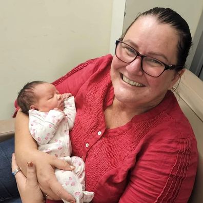 Jacine Greenwood with her grandchild.