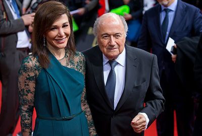 The FIFA president walked the red carpet with his girfriend.