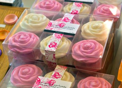 Soaps shaped like roses