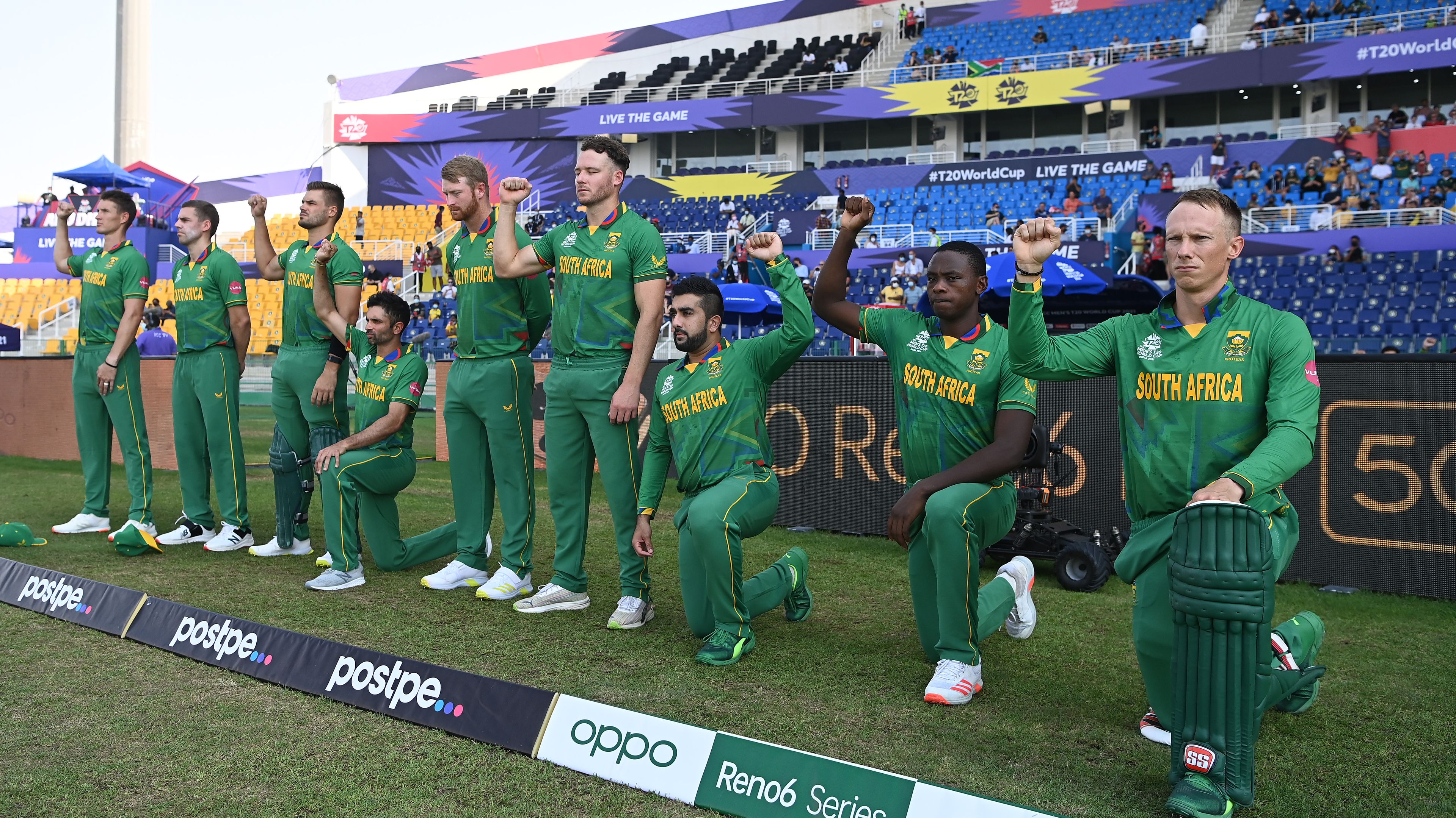 Team photo exposes split in South African T20 World Cup over BLM protest