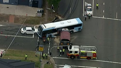 Seven people were injured in the crash. (9NEWS)