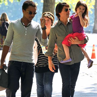 Tom Cruise, Connor Cruise, and Isabella Cruise, Suri Cruise on the streets of Manhattan on September 7, 2010 in New York City.