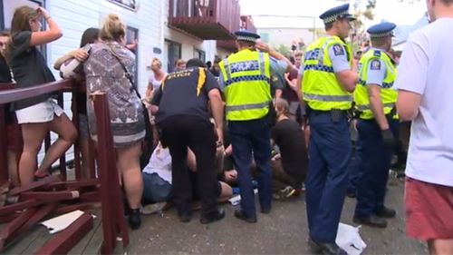 Police at the scene of the accident. (NZ Herald)