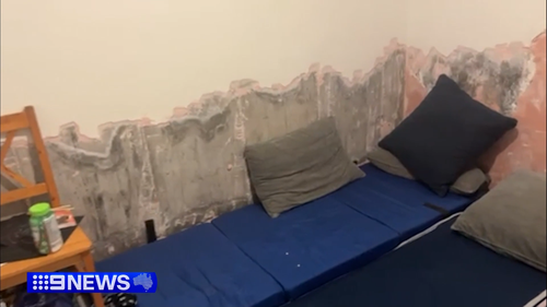 The bunker her family has taken shelter in.