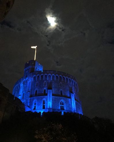 The Queen turned Windsor Castle blue in an act of support for committed NHS workers across the country.