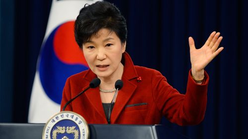 Former South Korean President Park Geun-Hye speaks during a press conference on January 12, 2015. (Photo by Kim Min-Hee-Pool/Getty Images)