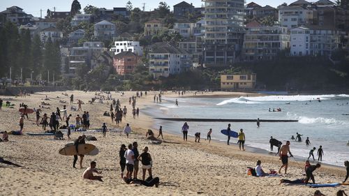 People at Manly Beach, Sydney.