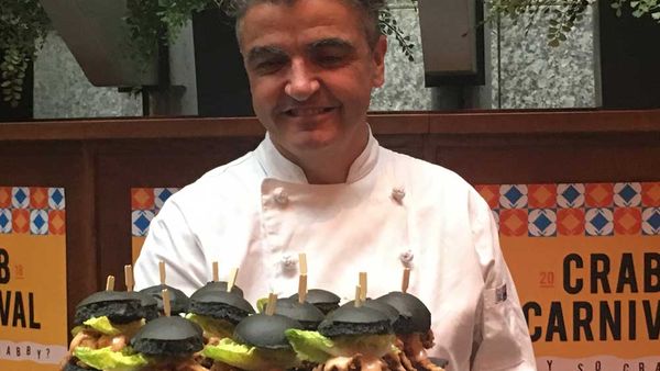 Chef Sean Connolly cooks crab