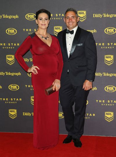 Corey Parker, with wife  Margaux, took his mind off grand final preperations. (Getty)