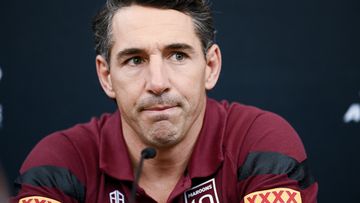 Billy Slater coach of Queensland speaks to media during a State of Origin media opportunity at Rundle Mall on May 30, 2023 in Adelaide, Australia. (Photo by Mark Brake/Getty Images)
