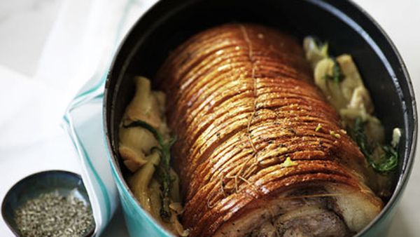 Braised pork loin with fennel and cider