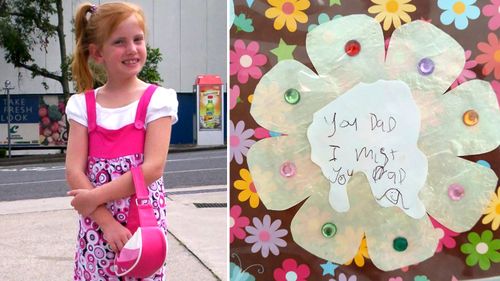 Ren Pedersen's daughter Amy died in 2009, aged 9. Pictured at right is one of the many notes from Amy that Pedersen found after her death.