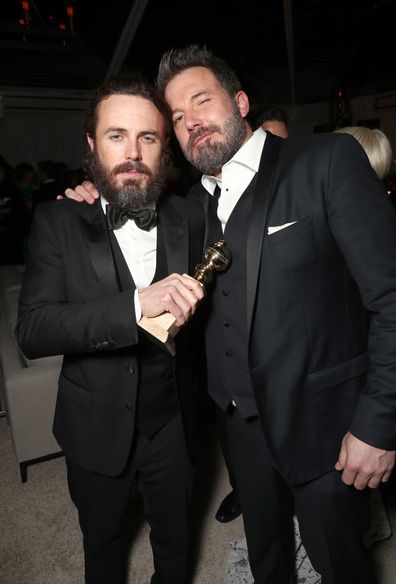 Casey Affleck and Ben Affleck attend Amazon Studios Golden Globes Celebration at The Beverly Hilton Hotel on January 8, 2017 in Beverly Hills, California.