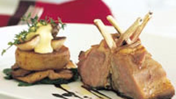 Lamb with garlic aioli and potato fondant