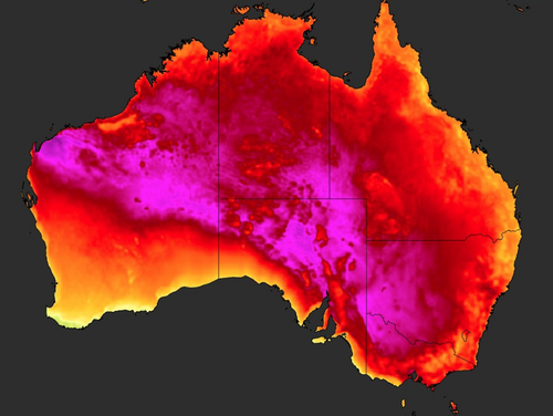 Parts of Australia's southeast coast were recorded as the hottest place on Earth today.