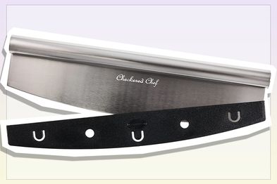 9PR: Checkered Chef Pizza Cutter Sharp Rocker Blade with Cover