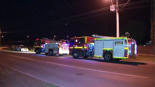 Emergency services were called to a home in Greenfields, north of Adelaide, following reports a man had been pinned down by his own car overnight. Picture: 9NEWS.