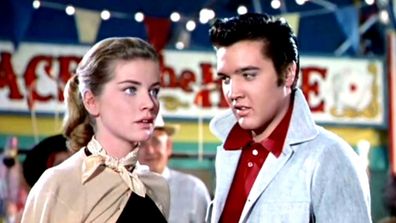 Dolores Hart and Elvis Presley star in the 1957 film Loving You.