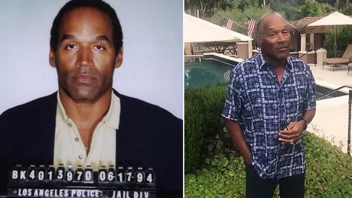 O.J. Simpson's LAPD mugshot and a screengrab of his Twitter video, where he said he's 'got a little getting even to do'.