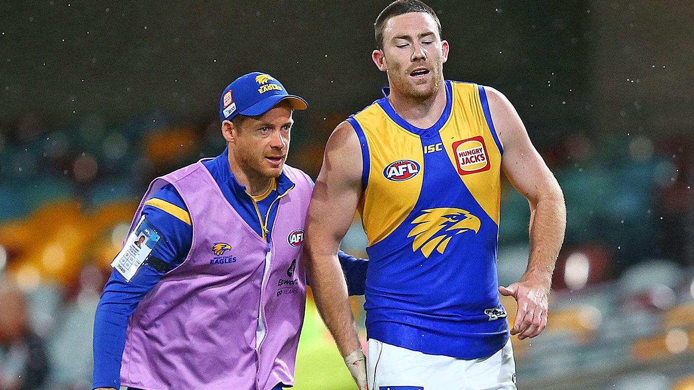 Jeremy McGovern limps off with hamstring injury in nail-biting win over St Kilda