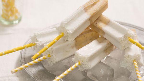 Three-ingredient banana and coconut milk pops