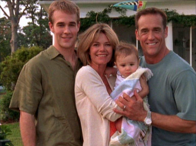 Still of James Van Der Beek, Mary-Margaret Humes and John Wesley Shipp on Dawson's Creek