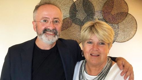 Ms Battel, with voluntary assisted dying advocate and TV presenter Andrew Denton.